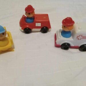 Vintage train and cars